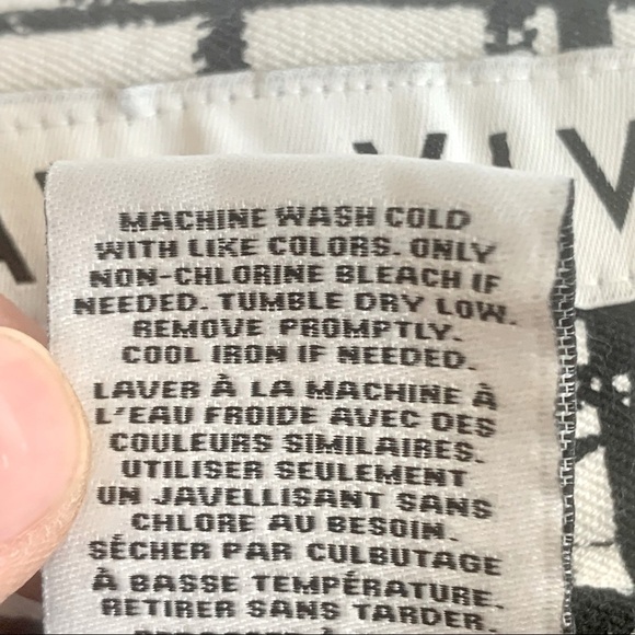 New AVA & VIV Abstract Print Cropped Pants Black & White Cotton Stretch Size 14W - Picture 12 of 12